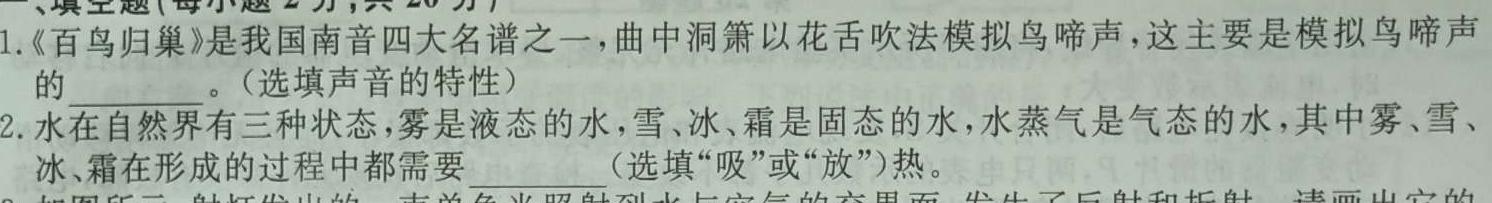 2023年河北省初中毕业生升学文化课模拟测评(十二)-物理