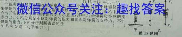 安徽省2025届七年级下学期教学评价三物理.