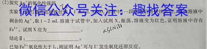 九师联盟2022~2023学年高二摸底联考巩固卷（XG）化学