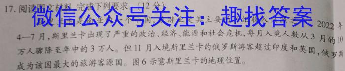 2023年安徽省中考联盟压轴卷（三个三角形）地.理