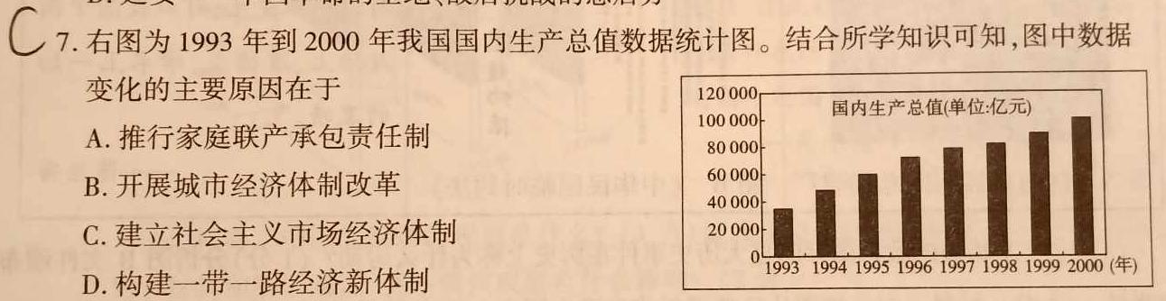 哈师大附中2023年高三第四次模拟考试历史