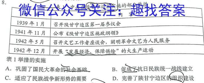 河南省濮阳市2024-2023学年七年级第二学期期末考试试卷历史
