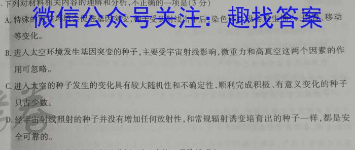 2023年广西三新联盟高二年级5月联考语文