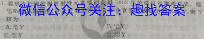 天一大联考皖豫名校联盟2022-2023学年(下)高二年级阶段性测试(四)l物理