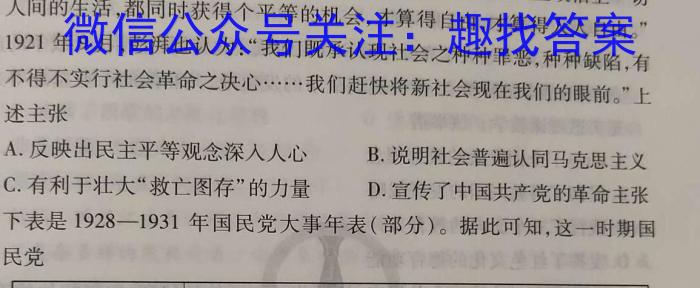 2023年陕西省初中学业水平考试冲刺压轴卷历史