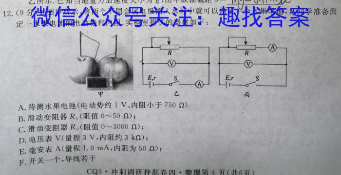 2023年河南省初中学业水平考试全真模拟(六)6f物理