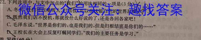 山西省2022~2023学年八年级下学期期末质量检测试题(23-CZ232b)语文