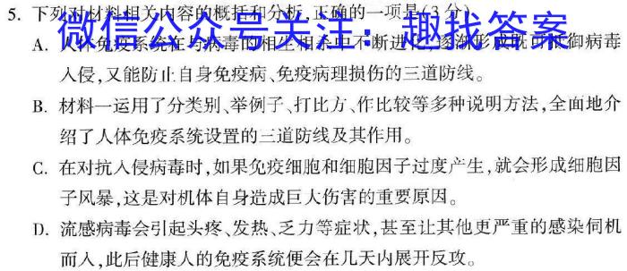 2023年陕西省初中学业水平考试全真模拟押题卷(三)语文