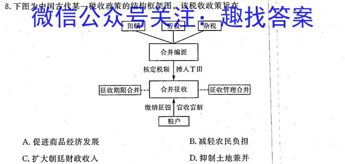 皖智教育 安徽第一卷·2023年八年级学业水平考试信息交流试卷(五)历史