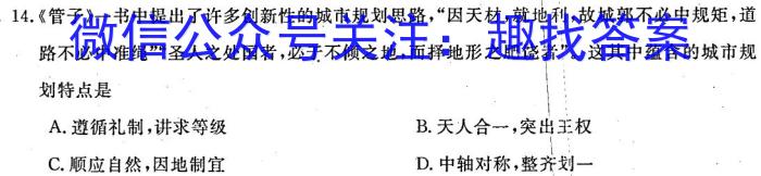 安徽省2022-2023学年第二学期八年级调研三历史