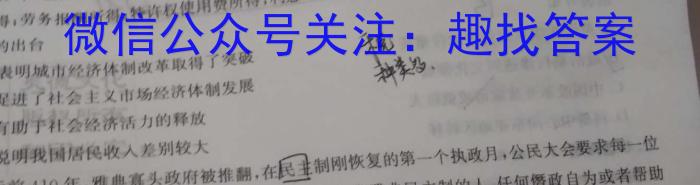 文博志鸿 2023年河南省普通高中招生考试模拟试卷(密卷二)历史