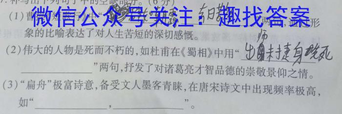 安徽省合肥市庐江县2022/2023学年度七年级第二学期期末教学质量抽测语文