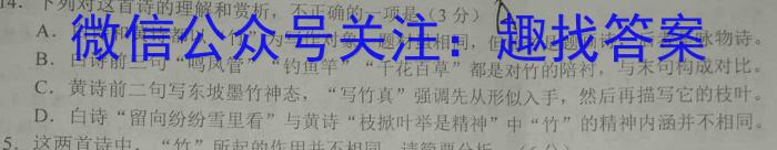 广西2023年春季学期高一5月检测卷(23-497A)语文