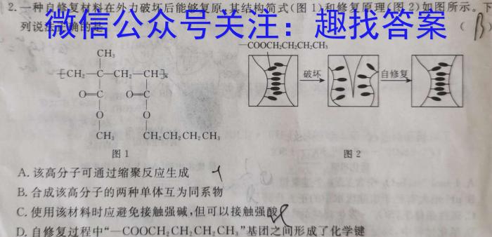 2022-2023学年安徽省高二年级学情调研考试(23-519B)化学