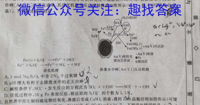 山西省2024~2023年度高二摸底联考X化学