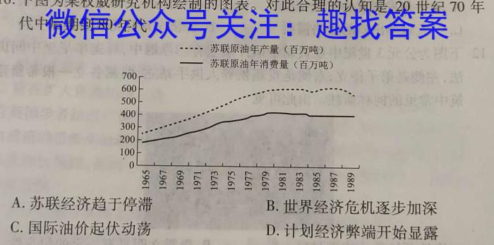 2023年昆明一中、银川一中高三联合考试二模(5月)(新教材)历史