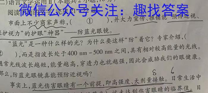 湖南省2023届高三一起考大联考(压轴卷)语文