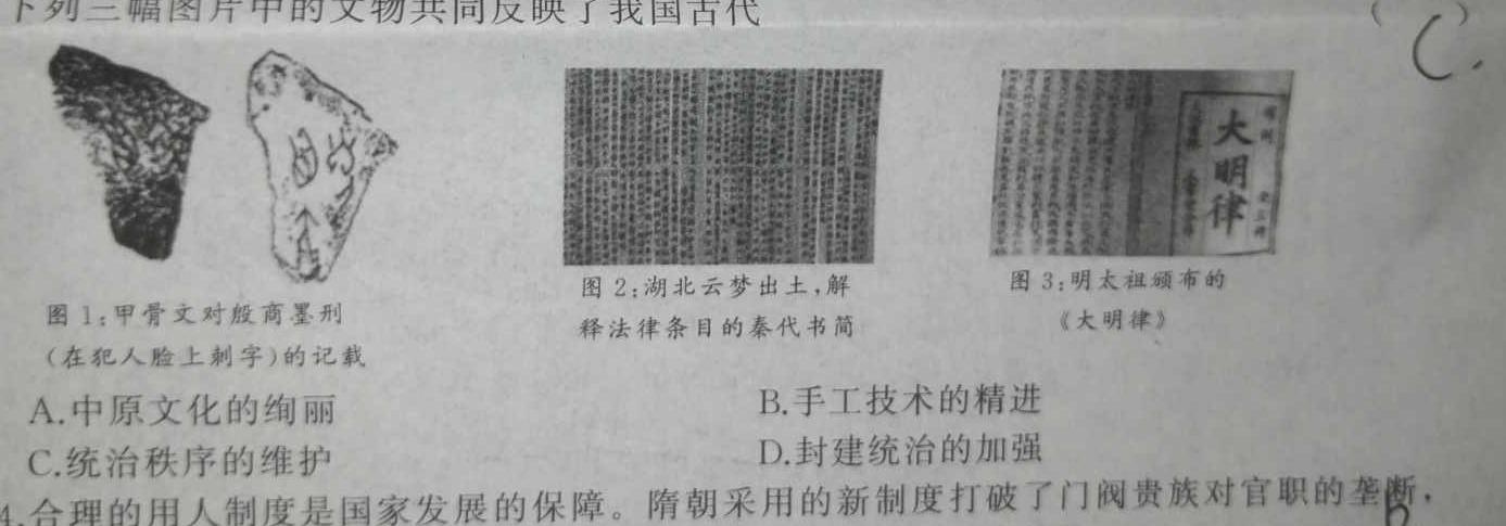 百校联盟2024届TOP300尖子生联考(2023年6月联考)高二历史
