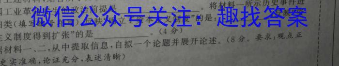 九师联盟2022~2023学年高二摸底联考语文(L)历史