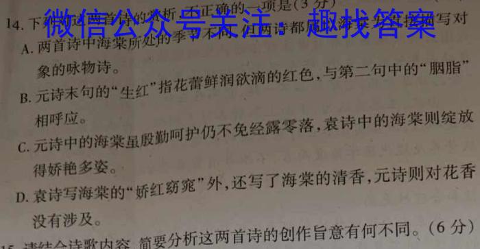 2023年安徽省初中学业水平考试 冲刺(二)语文