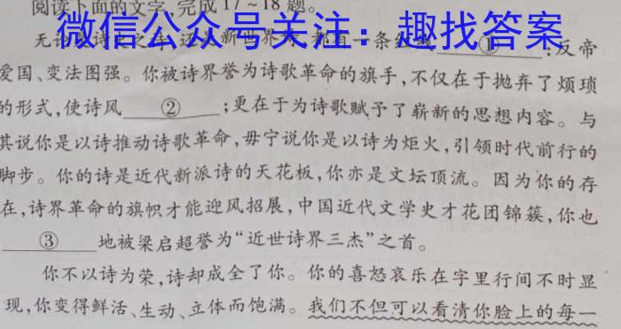 2023-2024学年江西省高二下学期期末调研测试语文