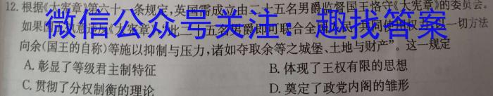 2023届中考导航总复习·模拟·三轮冲刺卷(一)1历史