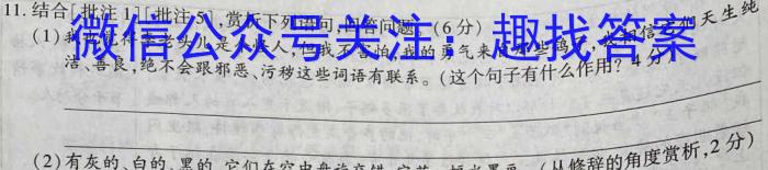 上饶市2024-2023学年下学期高二年级六校联考语文
