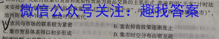 炎德英才大联考 湖南师大附中2022-2023学年度高二第二学期第二次大练习历史