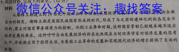 陕西省商洛市2022~2023学年度高二年级第二学期教学质量抽样监测(标识□)历史