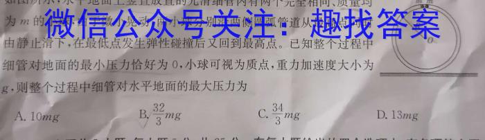 2022学年第二学期高三年级浙江精诚联盟适应性联考(2023.05)l物理