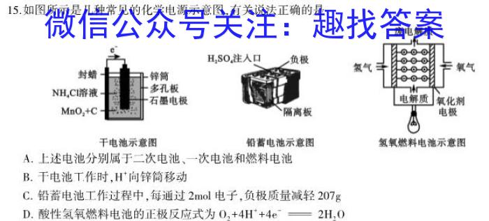 2024届普通高等学校招生统一考试青桐鸣高二5月大联考化学