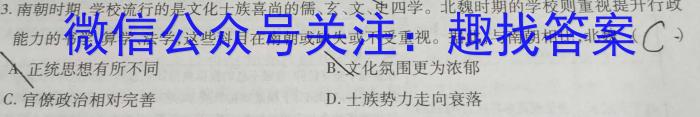 河南省名校联盟2022~2023学年高三下学期5月联考(2023.5)(3493C)历史