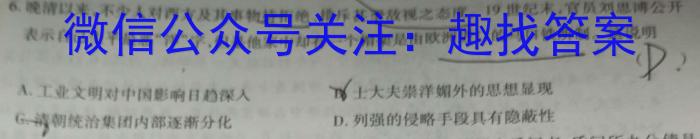 2022-2023学年安徽省八年级教学质量检测（八）历史