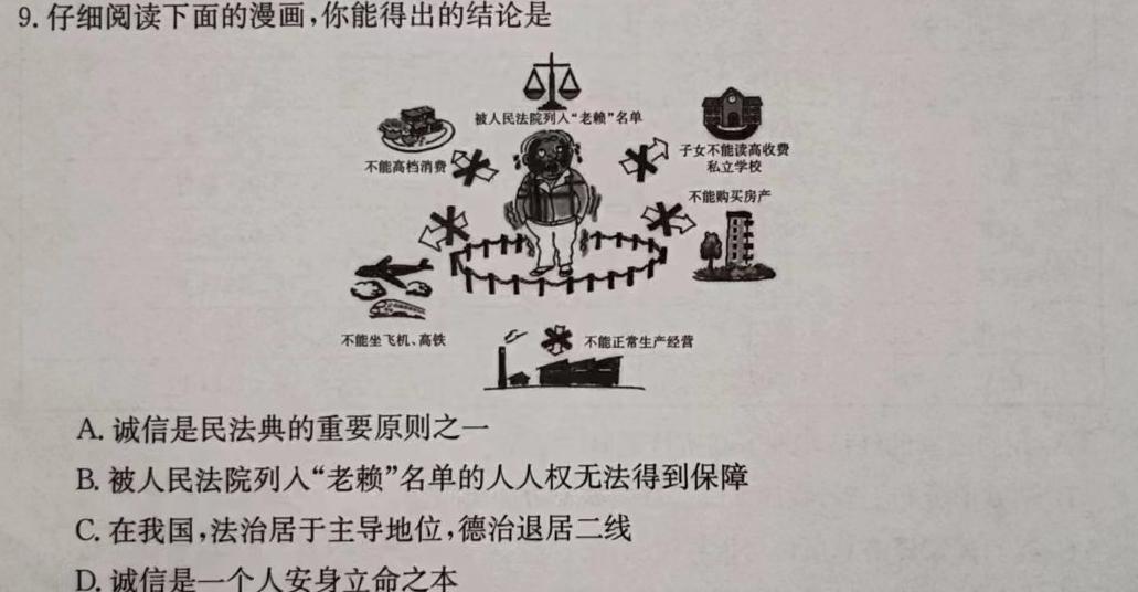 山西省2022-2023学年第二学期九年级教学质量监测（23-CZ175c）.地理