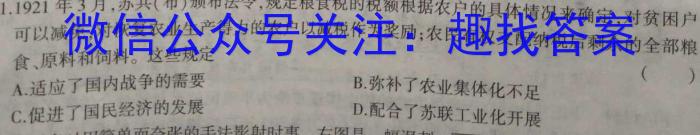 陕西省2023年初中学业水平考试联考模拟卷A历史