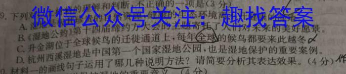 2023年中考导向预测信息试卷(临门B卷)语文