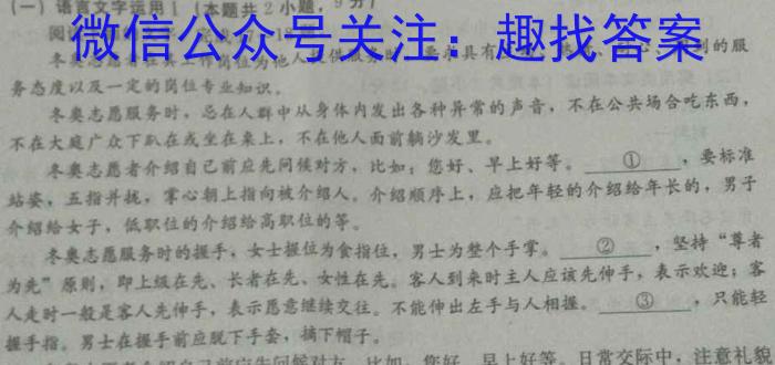 2023年陕西省初中学业水平考试信息卷(A)语文