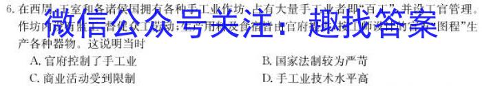 广西省2023年春季学期高一年级八校第二次联考历史