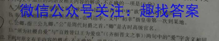 九师联盟2024-20236月高二摸底联考XG语文