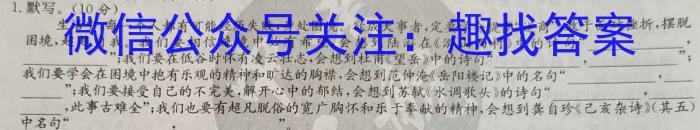 2023年普通高等学校招生全国统一考试适应性考试(5月)语文