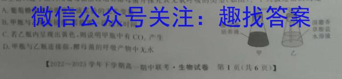 2024届衡水金卷先享题 调研卷(安徽专版)一数学