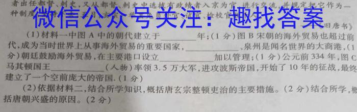 名校之约—2023河南省中招考试仿真试卷(B)历史试卷