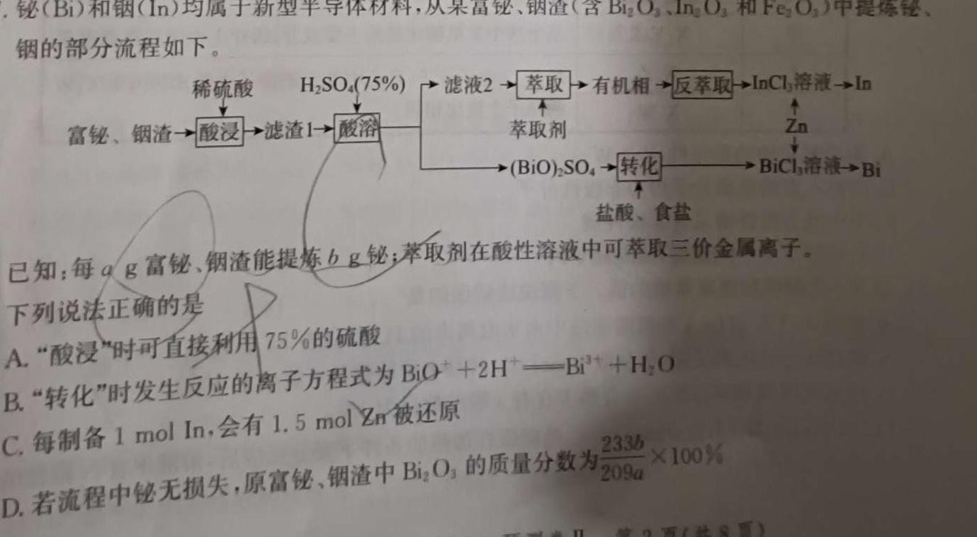 名校之约系列 2023届高三高考精准备考押题卷(二)2化学