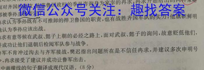 九师联盟2022—2023学年高二下学期6月摸底考试（X）语文