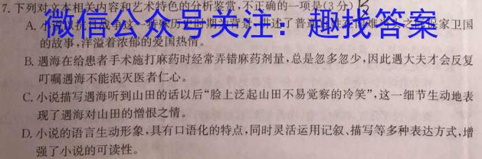 广东省湛江市2022-2023学年度高二第二学期期末高中调研测试语文