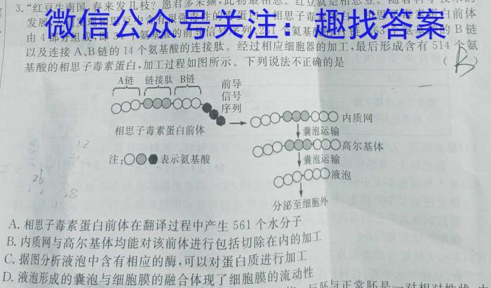 安徽省高二蚌埠市2023-2024学年度第二学期期末学业水平监测数学