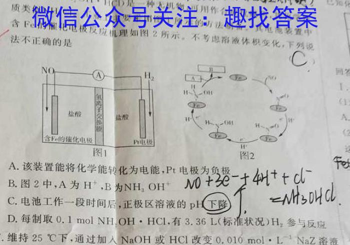 2022学年第二学期浙江强基联盟高一5月统测(23-FX11A)化学