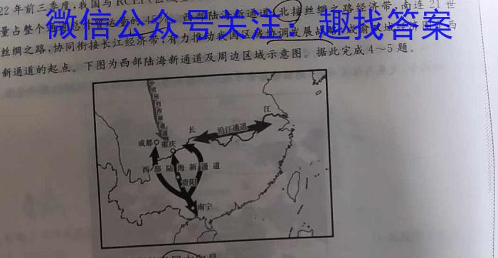 2023年全国普通高等学校统一招生考试 考前检测试卷(新高考)(一)1q地理