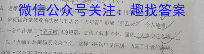 镇安县2023年初中学业水平模拟考试(二)语文
