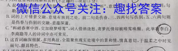 华大新高考联盟2023年名校高考预测卷(新教材卷)语文